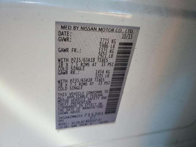 2015 NISSAN PATHFINDER - 5N1AR2MN2FC715201