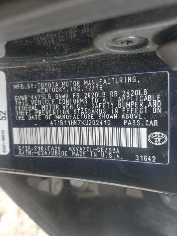 2019 TOYOTA CAMRY L - 4T1B11HK7KU202410