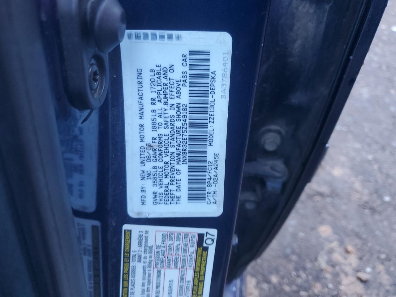 Lot #3044654205 2005 TOYOTA COROLLA CE