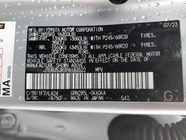 2023 TOYOTA 4RUNNER LI JTEKU5JR7P6183522