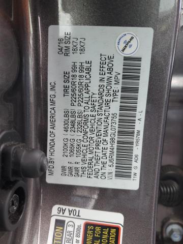 2016 HONDA CR-V TOURI - 5J6RM4H98GL073755