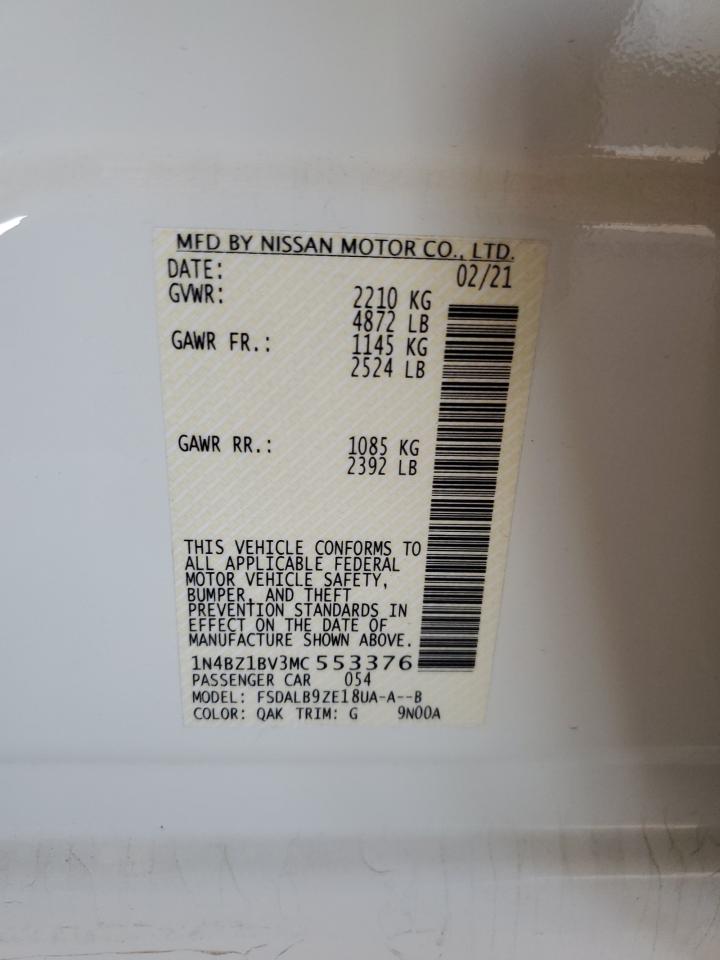 Lot #3006029767 2021 NISSAN LEAF S PLU