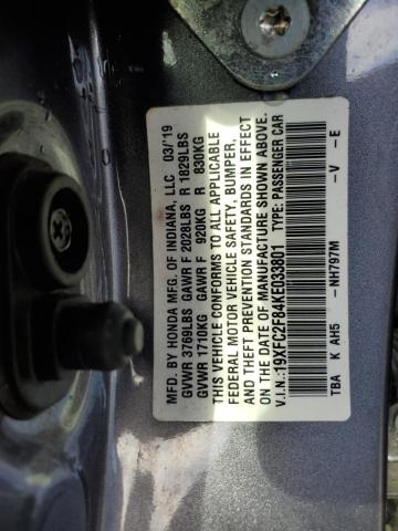 19XFC2F84KE033801 2019 HONDA CIVIC