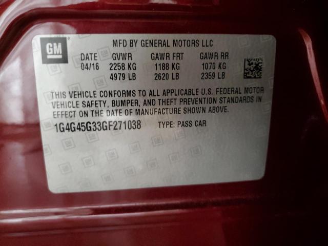 2016 BUICK LACROSSE S - 1G4G45G33GF271038