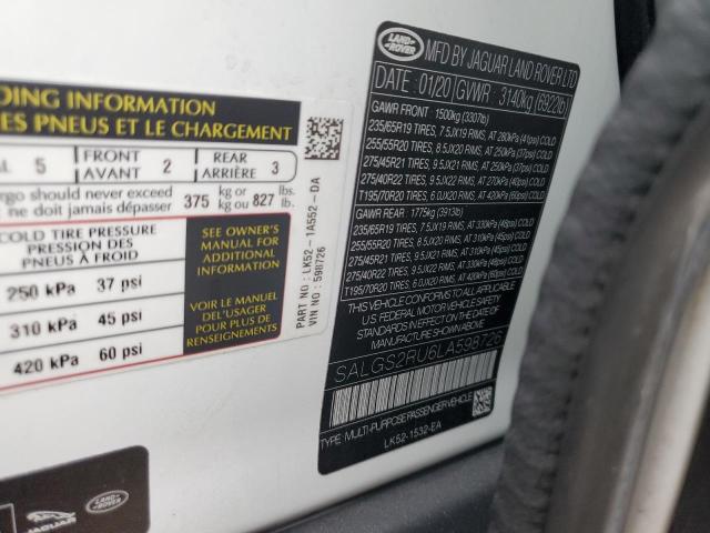2020 LAND ROVER RANGE ROVE - SALGS2RU6LA598726