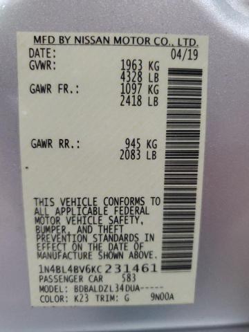 2019 NISSAN ALTIMA S - 1N4BL4BV6KC231461