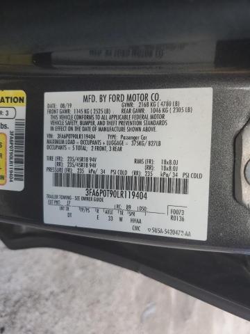 2020 FORD FUSION SE - 3FA6P0T90LR119404