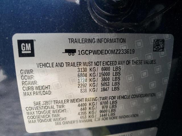 2021 CHEVROLET SILVERADO - 1GCPWDED0MZ233619