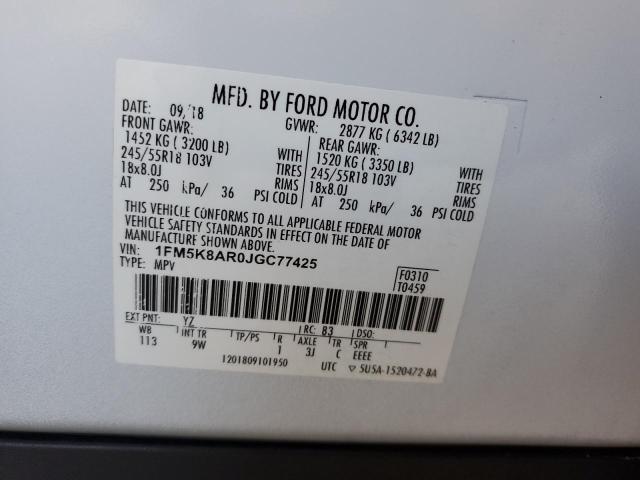 2018 FORD EXPLORER P - 1FM5K8AR0JGC77425