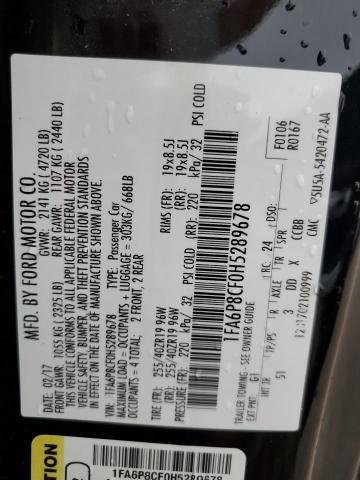 2017 FORD MUSTANG GT - 1FA6P8CF0H5289678