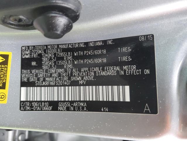 2015 TOYOTA HIGHLANDER - 5TDJKRFH6FS201407