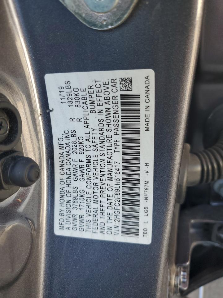 Lot #2976475993 2020 HONDA CIVIC SPOR