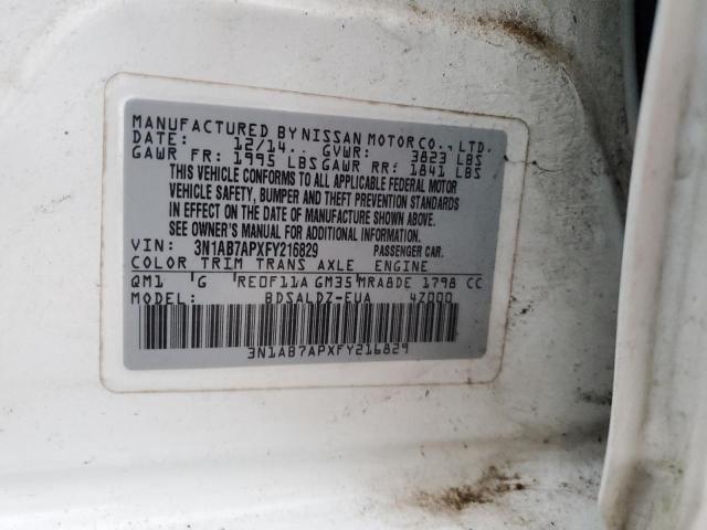 2015 NISSAN SENTRA S - 3N1AB7APXFY216829