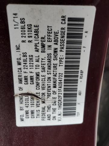 2015 HONDA ACCORD LX - 1HGCR2F31FA064732