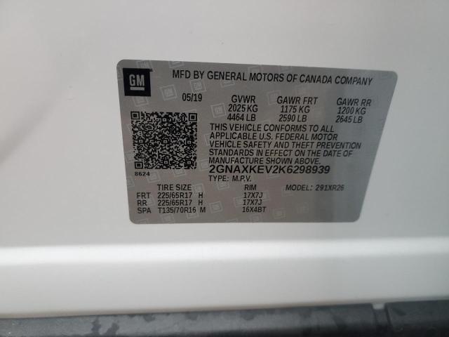 2019 CHEVROLET EQUINOX LT - 2GNAXKEV2K6298939