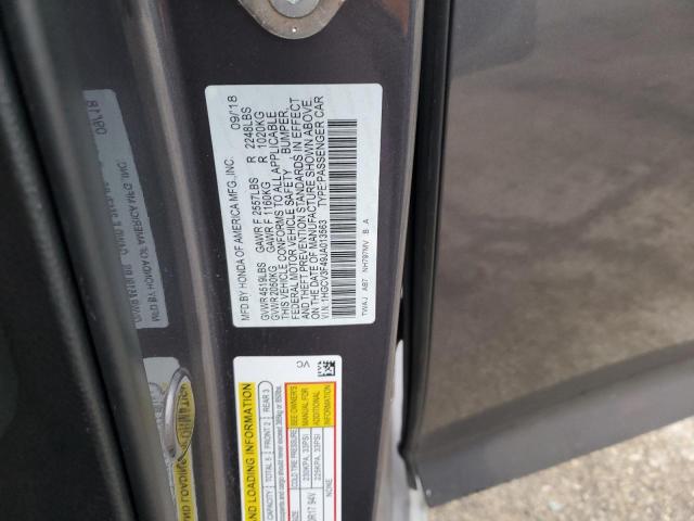 2018 HONDA ACCORD HYB - 1HGCV3F49JA013563