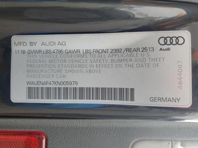 VIN WAUENAF47KN005979 2019 AUDI A4 no.12