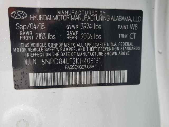 2019 HYUNDAI ELANTRA SE - 5NPD84LF2KH403131