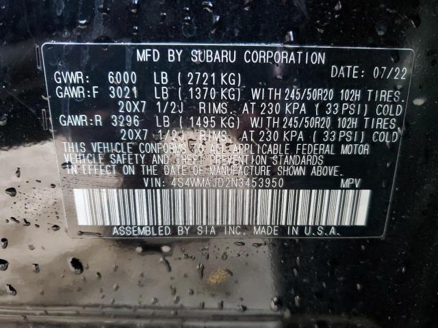 2022 SUBARU ASCENT ONY 4S4WMAJD2N3453950