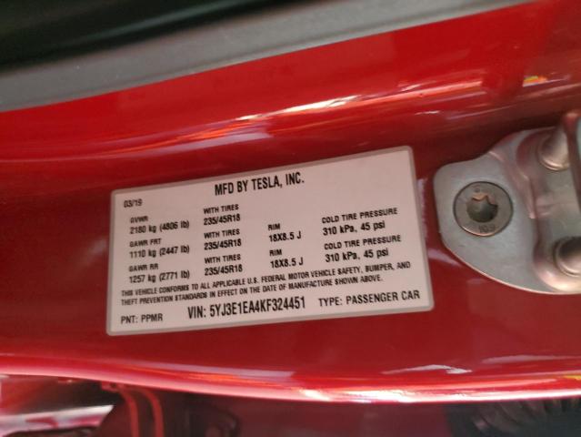 2019 TESLA MODEL 3 - 5YJ3E1EA4KF324451