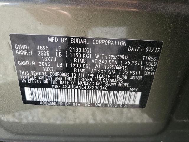 2018 SUBARU OUTBACK 2. - 4S4BSANC4J3200340