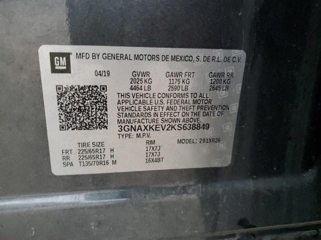 2019 CHEVROLET EQUINOX LT - 3GNAXKEV2KS638849