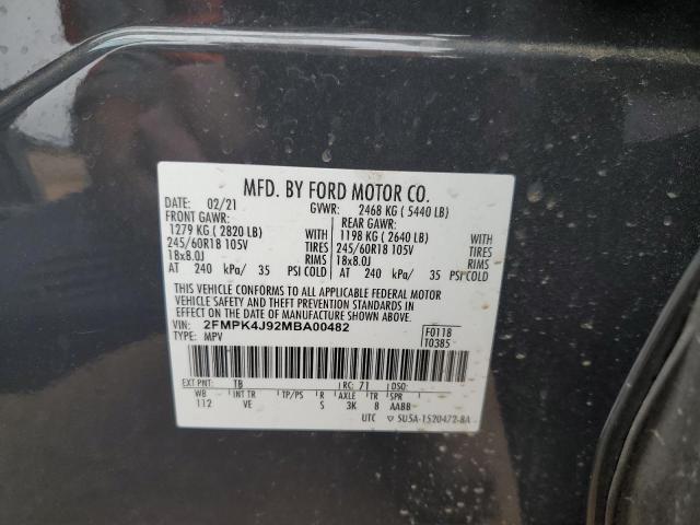 2021 FORD EDGE SEL - 2FMPK4J92MBA00482