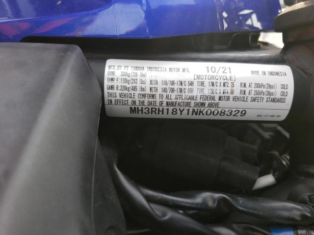 2022 YAMAHA YZFR3 A MH3RH18Y1NK008329