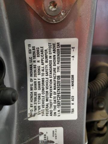 19XFC2F67KE028106 2019 HONDA CIVIC