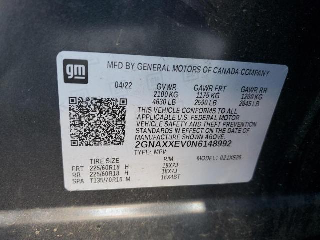 2022 CHEVROLET EQUINOX PR - 2GNAXXEV0N6148992