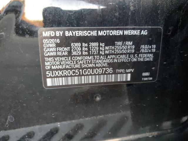 VIN 5UXKR0C51G0U09736 2016 BMW X5 no.13