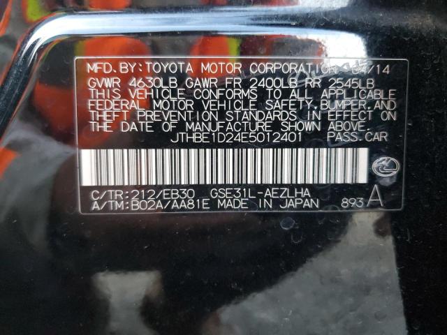 VIN JTHBE1D24E5012401 2014 LEXUS IS no.12