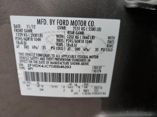 VIN 2FMDK4JC7DBB46293 2013 Ford Edge, Sel no.13