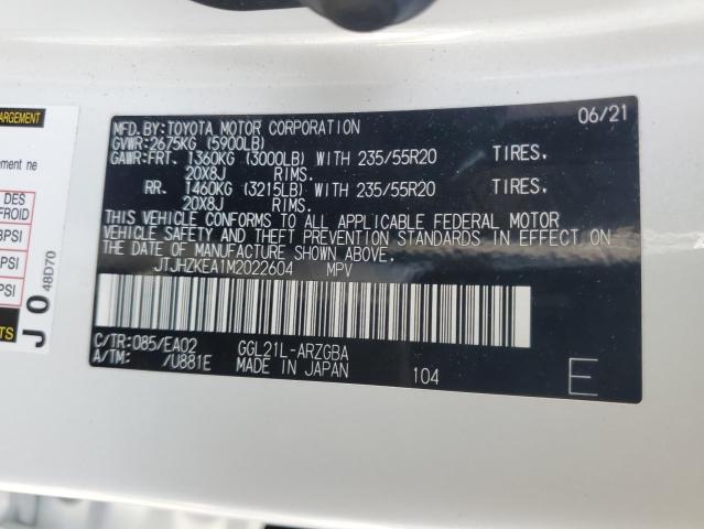 2021 LEXUS RX 350 L - JTJHZKEA1M2022604