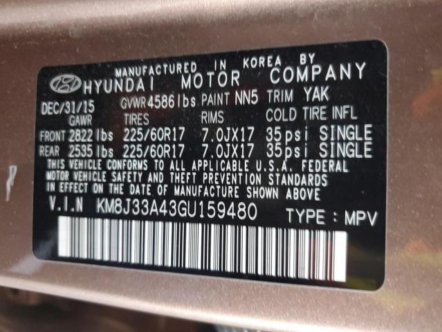 2016 HYUNDAI TUCSON LIM - KM8J33A43GU159480