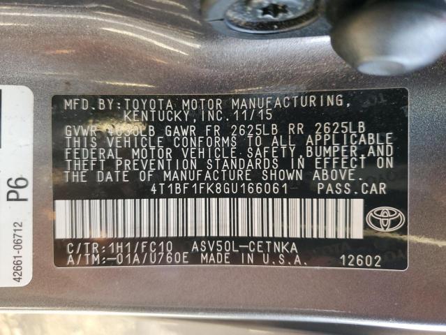 2016 TOYOTA CAMRY LE - 4T1BF1FK8GU166061