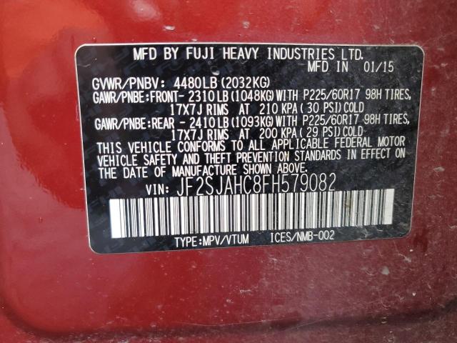 2015 SUBARU FORESTER 2 - JF2SJAHC8FH579082