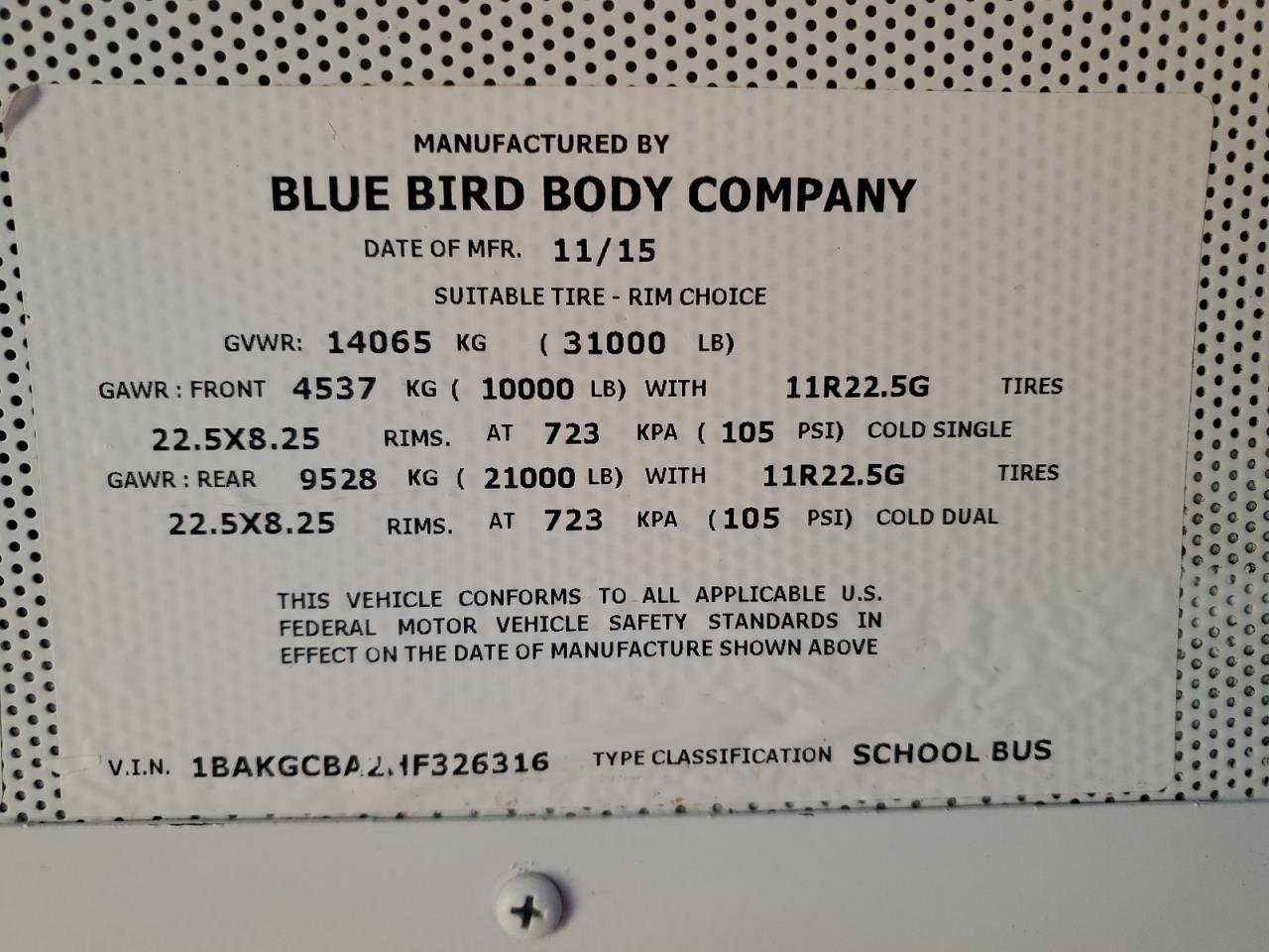 Lot #2962635977 2017 BLUE BIRD SCHOOL BUS