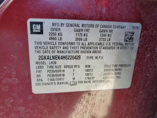 2017 GMC TERRAIN SL - 2GKALNEK4H6220428