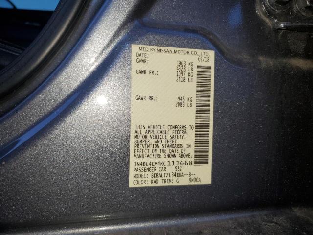 2019 NISSAN ALTIMA SL - 1N4BL4EV4KC111668