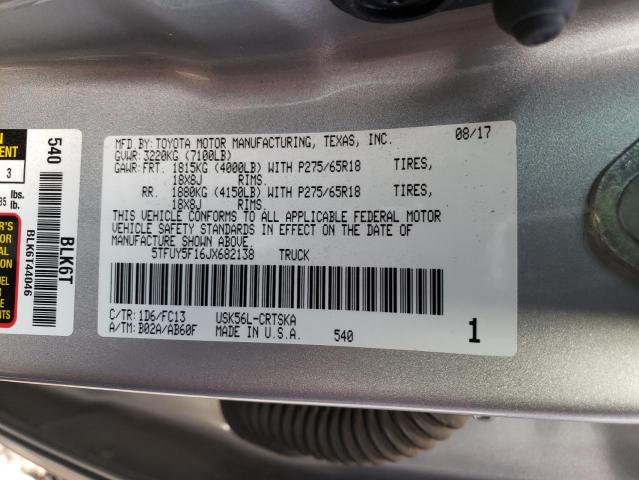 VIN 5TFUY5F16JX682138 2018 TOYOTA TUNDRA no.13