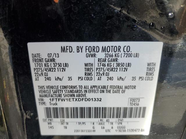 VIN 1FTFW1ETXDFD01332 2013 FORD F-150 no.13