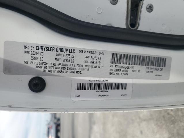 VIN 2C3CCAAG0EH361404 2014 CHRYSLER 300 no.12