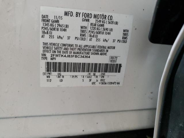 2015 FORD EDGE SEL - 2FMTK4J83FBC34364