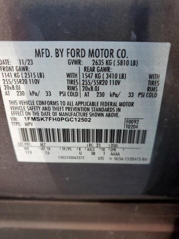 2023 FORD EXPLORER L - 1FMSK7FH0PGC12502