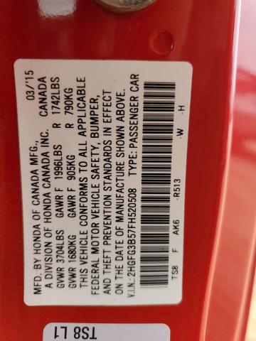2015 HONDA CIVIC LX - 2HGFG3B57FH520508