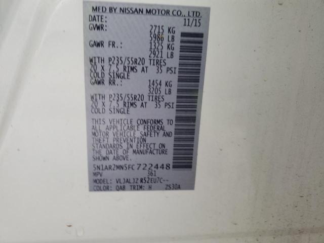 2015 NISSAN PATHFINDER - 5N1AR2MN5FC722448