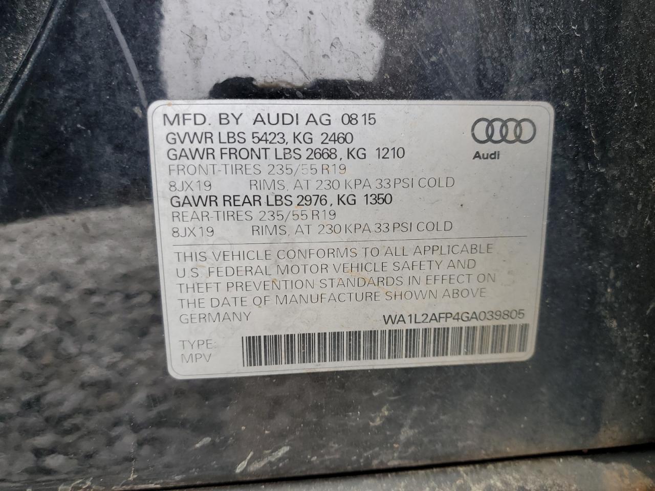 Lot #2970009885 2016 AUDI Q5 PREMIUM