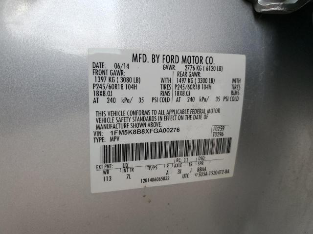 2015 FORD EXPLORER - 1FM5K8B8XFGA00276