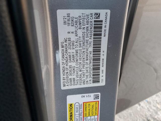 2022 HONDA CIVIC LX - 2HGFE2F27NH527148